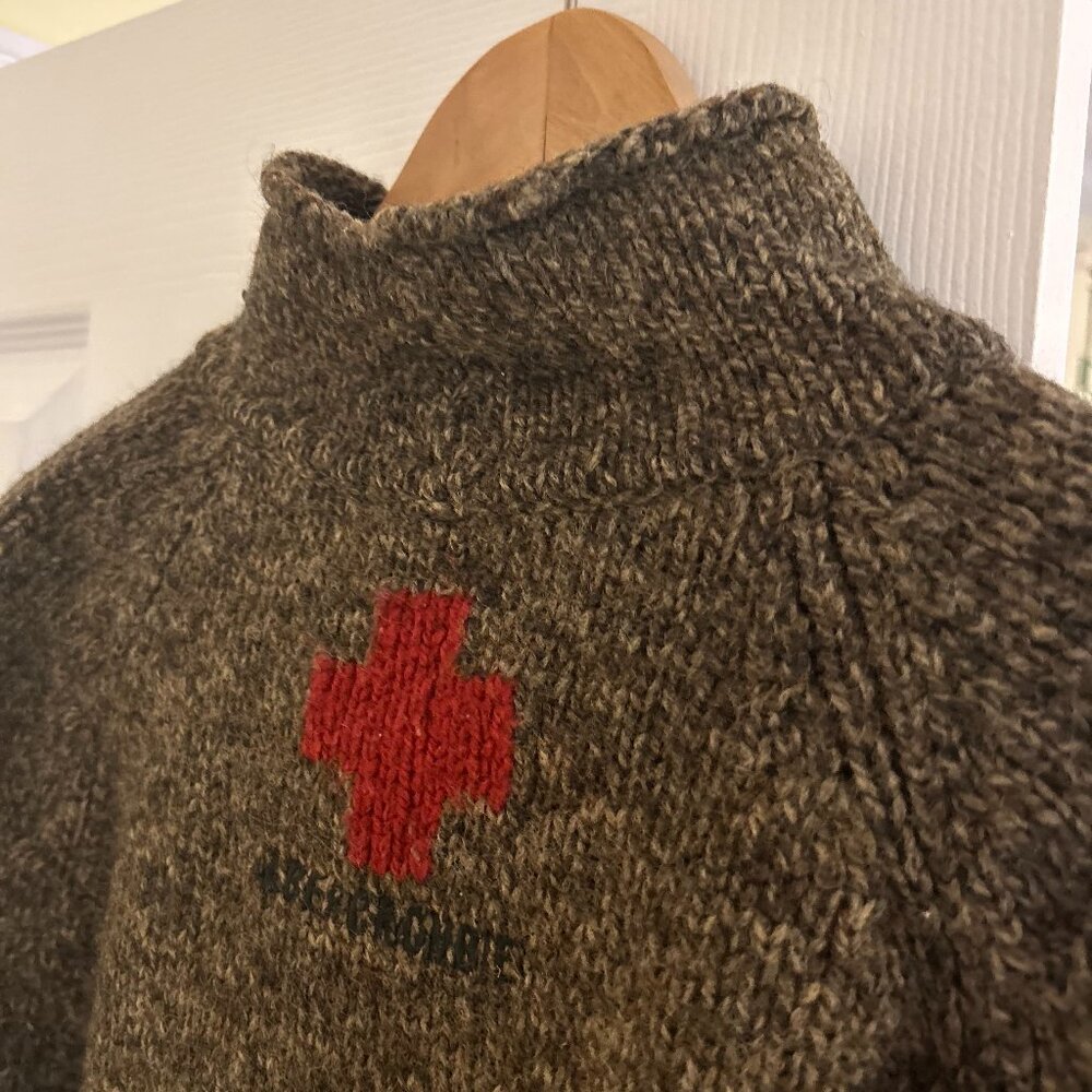 Vintage Abercrombie & Fitch Marled Olive Green Wool Sweater Men's XL